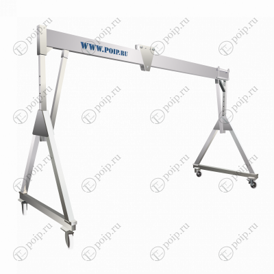 Алюминиевый мобильный козловой кран с ручным приводом ЛККАм-1.5-4000-4200