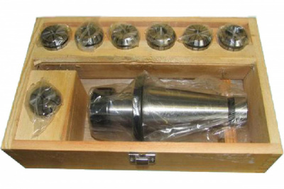 Патрон цанговый 7:24-50 с набором цанг ER40 7 шт 6-25 мм
