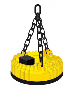 Электромагнит грузоподъемный круглый ДКМ180-С/М для перегрузки скрапа, слябов и листовой стали