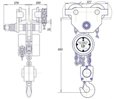 Схема тали ТРШБК-5